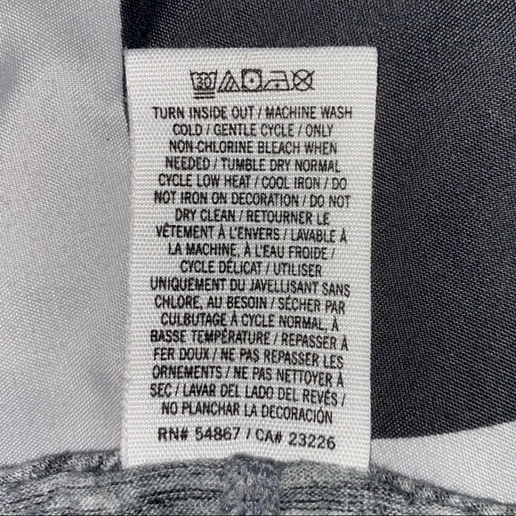 VS PINK. V-neck t-shirt.  Grey w/ black.  XS - Picture 4 of 8